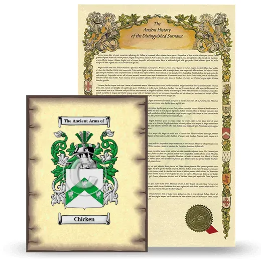 Chicken Coat of Arms and Surname History Package