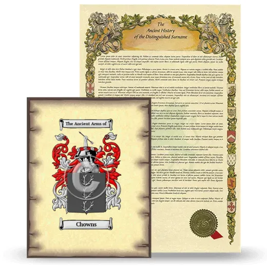 Chowns Coat of Arms and Surname History Package
