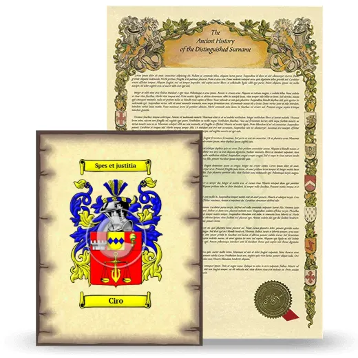 Ciro Coat of Arms and Surname History Package