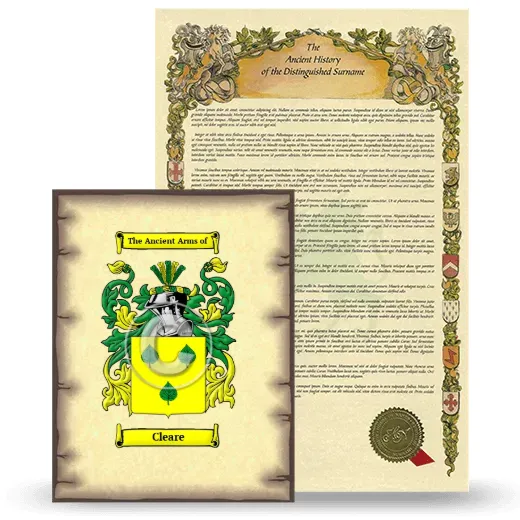 Cleare Coat of Arms and Surname History Package