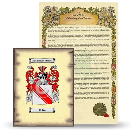 Cohn Coat of Arms and Surname History Package