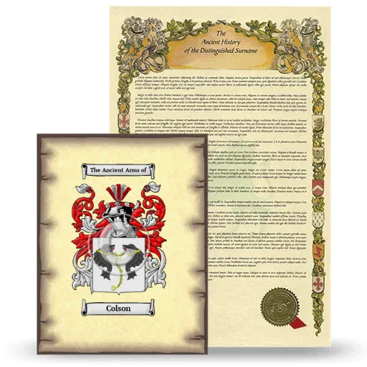 Colson Coat of Arms and Surname History Package
