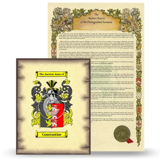 Constantine Coat of Arms and Surname History Package