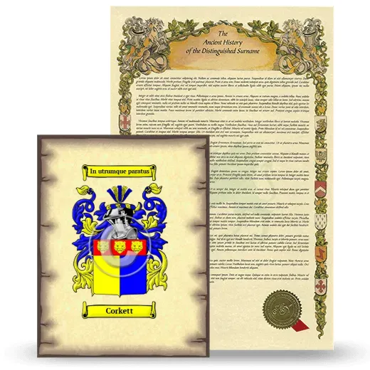 Corkett Coat of Arms and Surname History Package