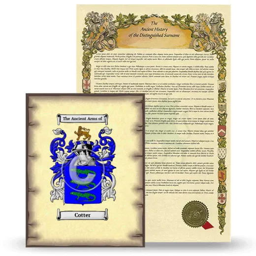 Cotter Coat of Arms and Surname History Package