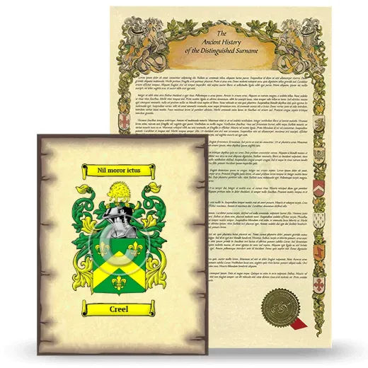 Creel Coat of Arms and Surname History Package