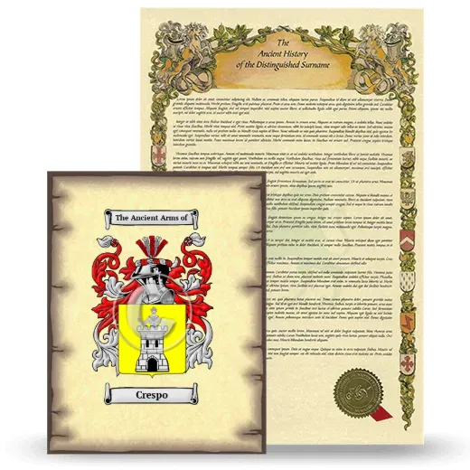 Crespo Coat of Arms and Surname History Package