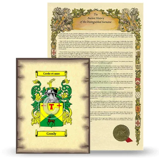 Crosly Coat of Arms and Surname History Package