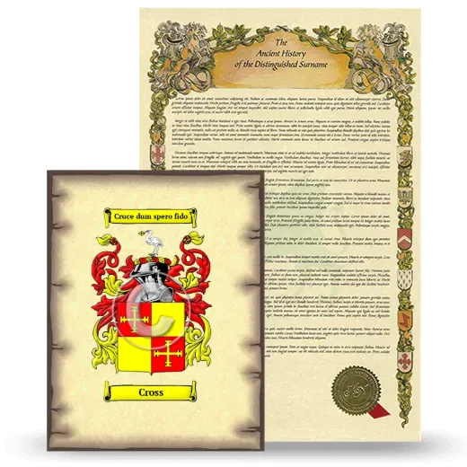 Cross Coat of Arms and Surname History Package