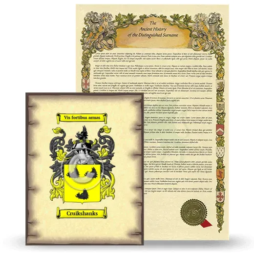 Cruikshanks Coat of Arms and Surname History Package