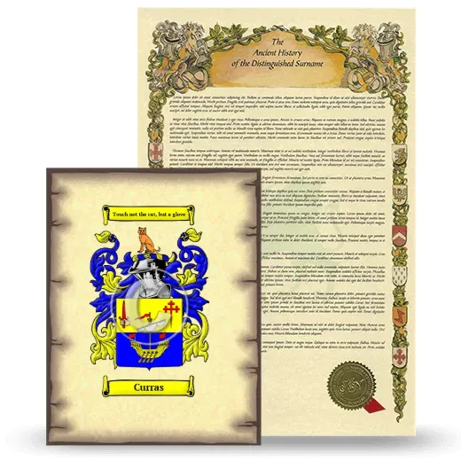 Curras Coat of Arms and Surname History Package