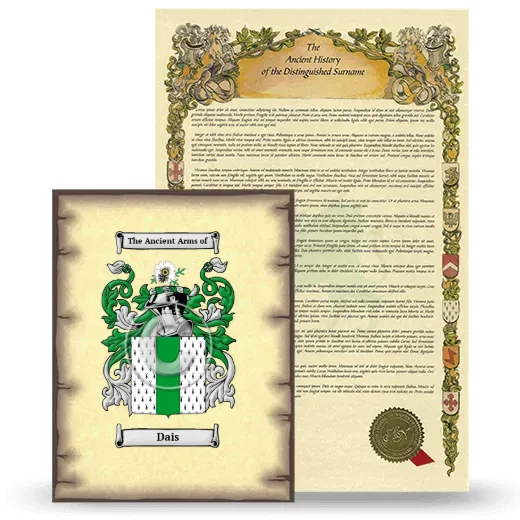 Dais Coat of Arms and Surname History Package
