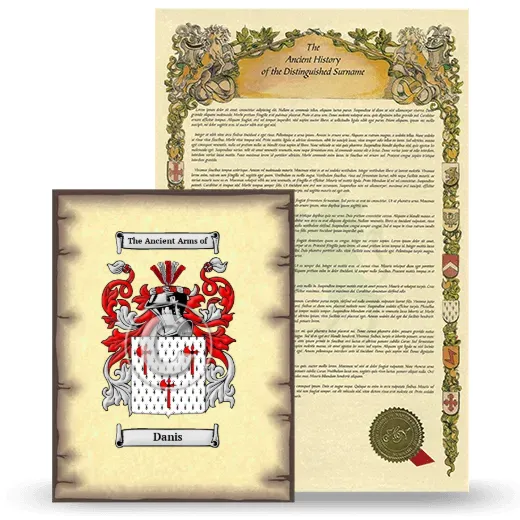 Danis Coat of Arms and Surname History Package