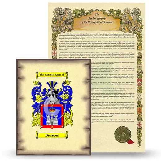 De reyes Coat of Arms and Surname History Package