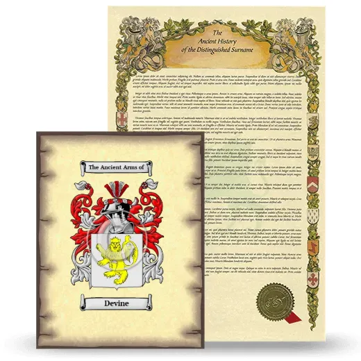 Devine Coat of Arms and Surname History Package