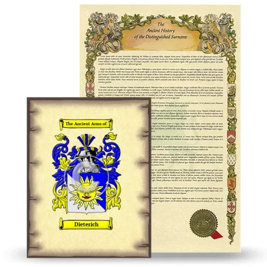 Dieterich Coat of Arms and Surname History Package