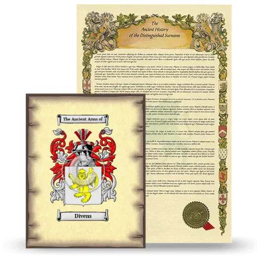Divens Coat of Arms and Surname History Package