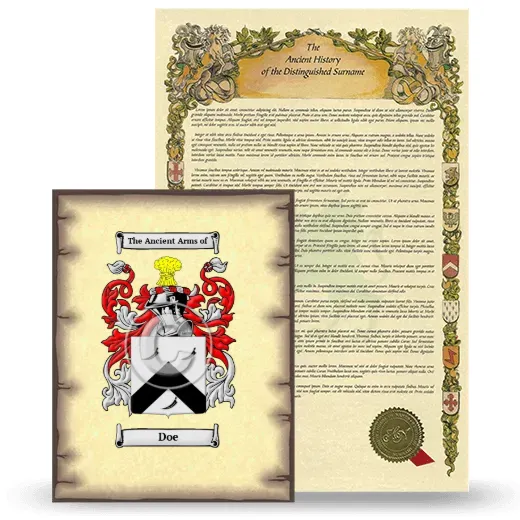 Doe Coat of Arms and Surname History Package
