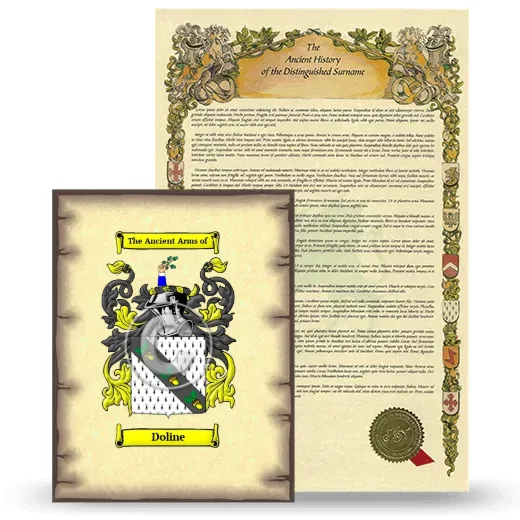 Doline Coat of Arms and Surname History Package
