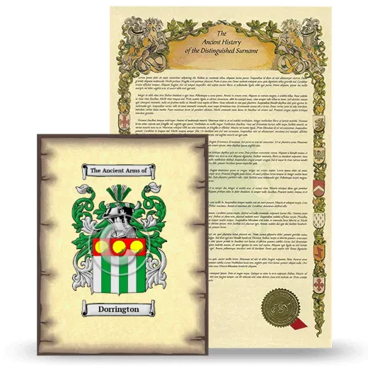 Dorrington Coat of Arms and Surname History Package