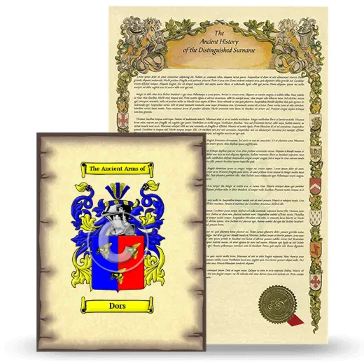 Dors Coat of Arms and Surname History Package