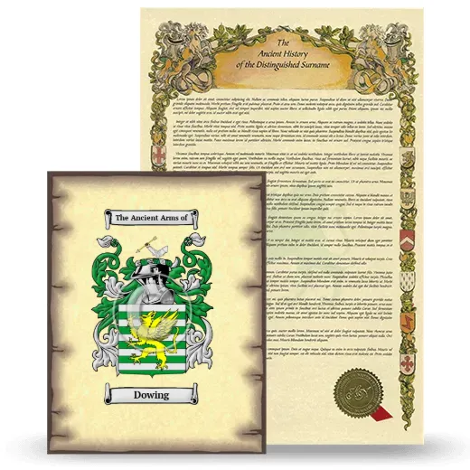 Dowing Coat of Arms and Surname History Package