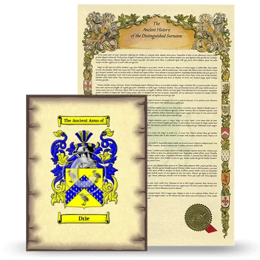 Drie Coat of Arms and Surname History Package