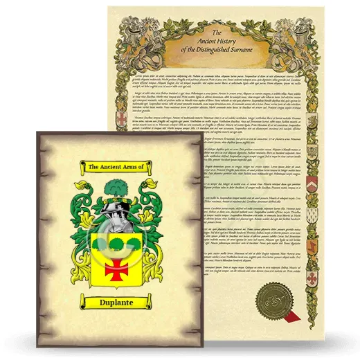 Duplante Coat of Arms and Surname History Package