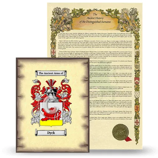 Dyck Coat of Arms and Surname History Package
