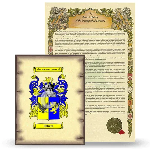 Ebbers Coat of Arms and Surname History Package