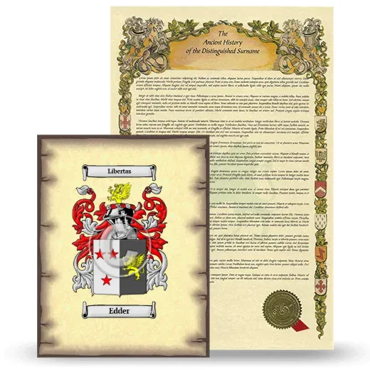 Edder Coat of Arms and Surname History Package