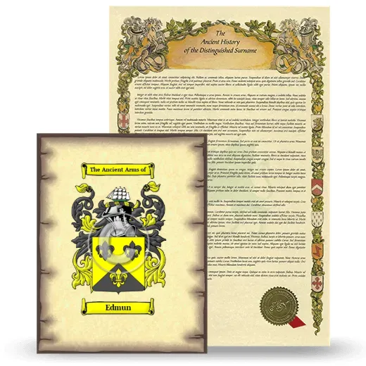 Edmun Coat of Arms and Surname History Package