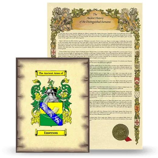 Emerson Coat of Arms and Surname History Package