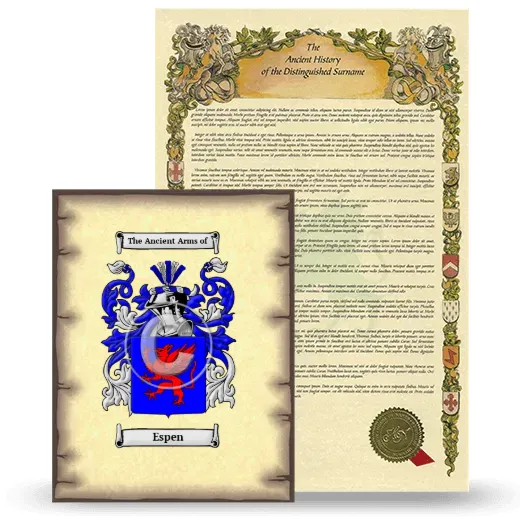 Espen Coat of Arms and Surname History Package