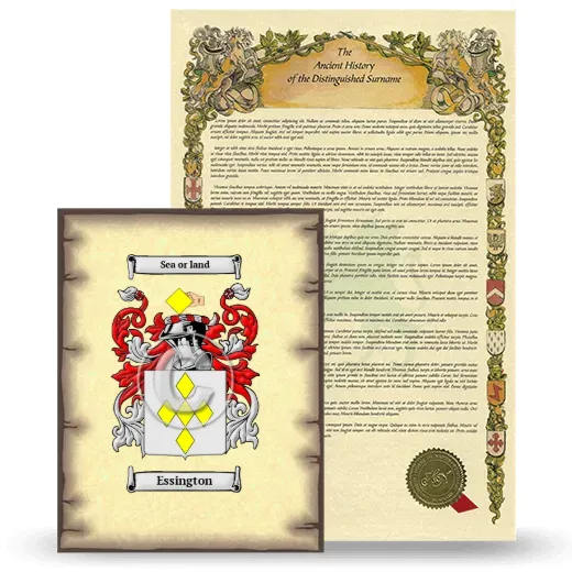 Essington Coat of Arms and Surname History Package