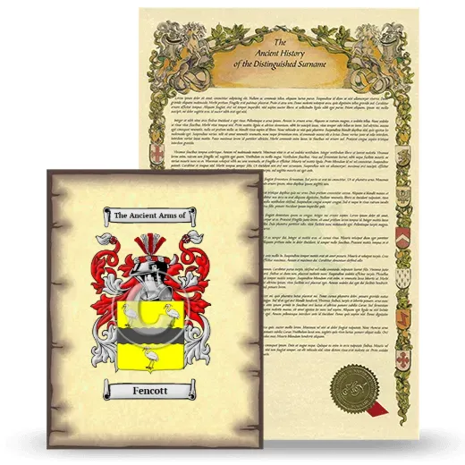 Fencott Coat of Arms and Surname History Package