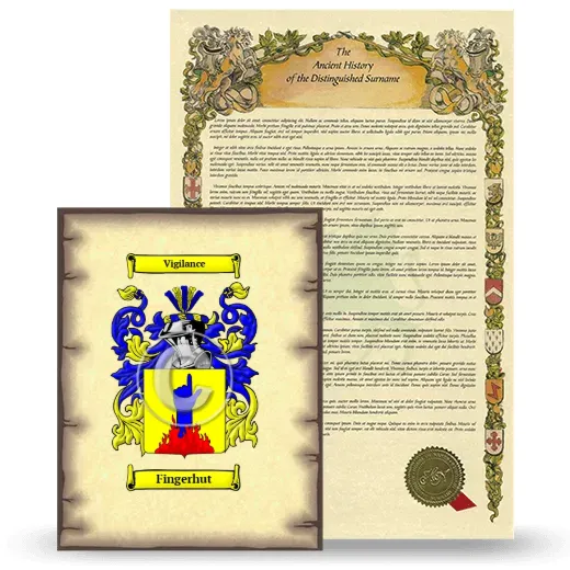 Fingerhut Coat of Arms and Surname History Package