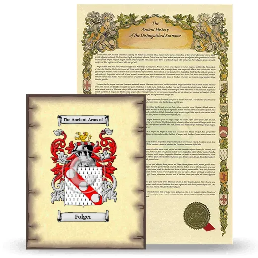 Folger Coat of Arms and Surname History Package