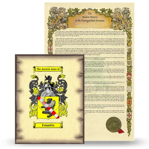 Fossetts Coat of Arms and Surname History Package