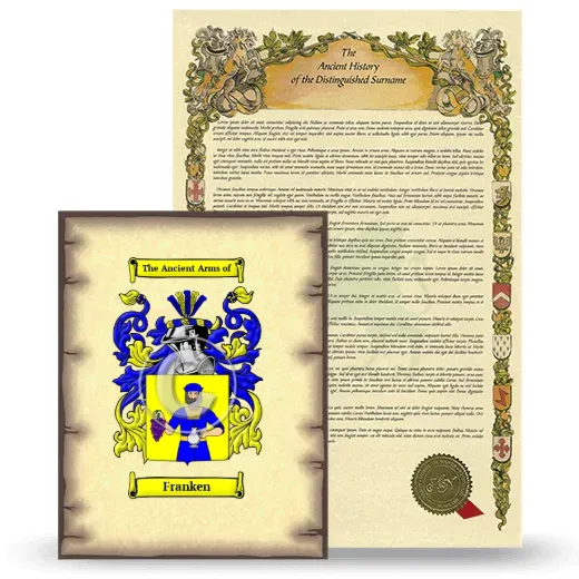 Franken Coat of Arms and Surname History Package