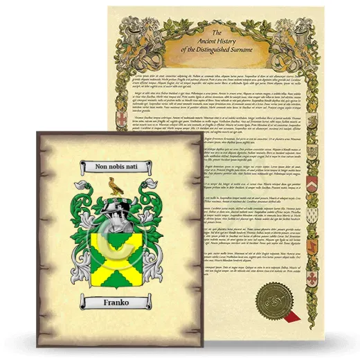 Franko Coat of Arms and Surname History Package