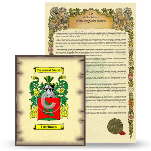 Frischman Coat of Arms and Surname History Package