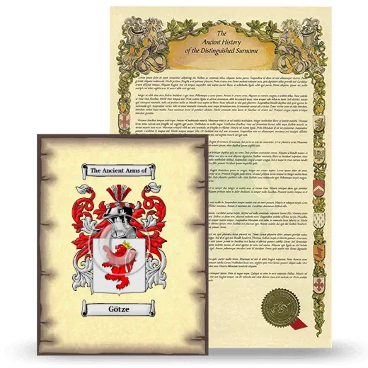 Götze Coat of Arms and Surname History Package
