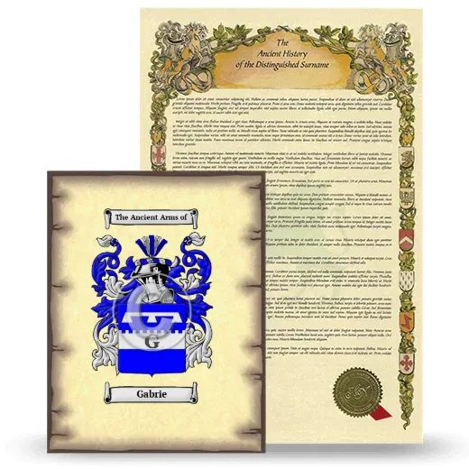 Gabrie Coat of Arms and Surname History Package