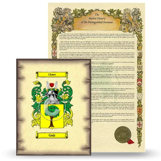 Gair Coat of Arms and Surname History Package