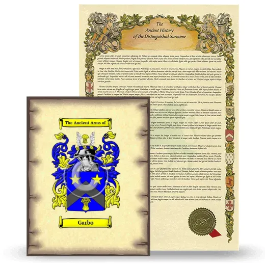 Garbo Coat of Arms and Surname History Package