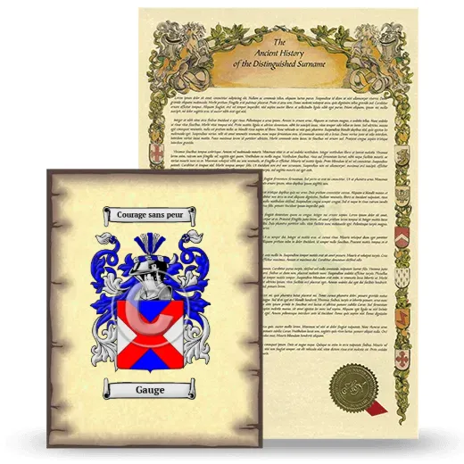 Gauge Coat of Arms and Surname History Package