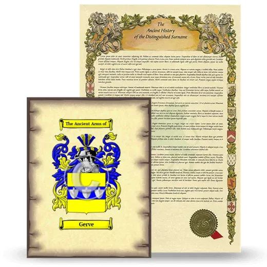 Gerve Coat of Arms and Surname History Package