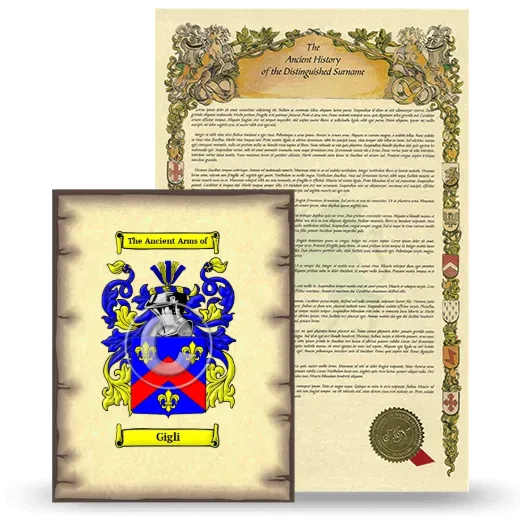 Gigli Coat of Arms and Surname History Package