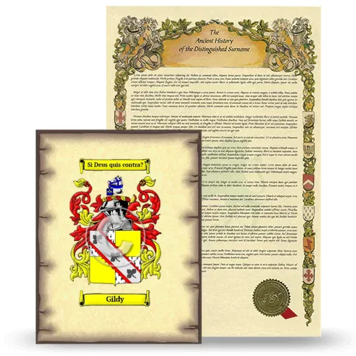 Gildy Coat of Arms and Surname History Package